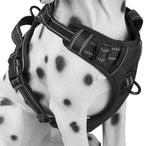 PoyPet No Pull Dog Harness, Reflective Comfortable Vest Harness with Front & Back 2 Leash Attachments and Easy Control Handle Adjustable Soft Padded Pet Vest for Small to Large Dogs (Black,XS)