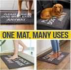 Muddy Mat® Absorbent Microfiber Door Mat and Pet Rug, Non Slip Washable Chenille Indoor Outdoor Rug - Please Knock Dog Will Bark Anyway Funny Dog Welcome Mat 19"x30"