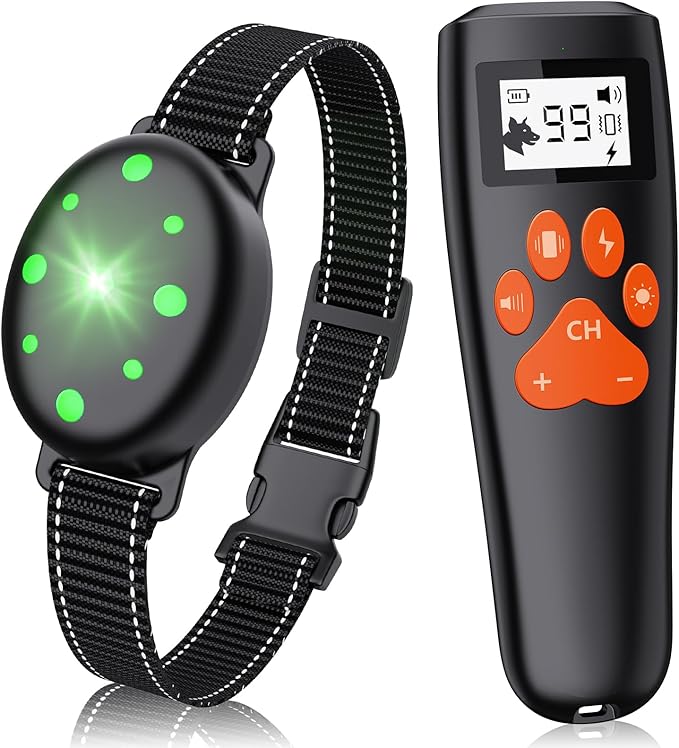Shock Collar, Rechargeable Electric Dog Training Collar, 1000Ft Remote Range Dog Training Collar with Beep Vibration and Shock, for Small Medium Large Dogs (Red) (1-2) (1&1Blue)