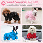 AOFITEE Dog Winter Coat, Waterproof Dog Jacket, Fullbody Dogs Winter Coat Snowsuit, Windproof Puppy Puffer Jacket Snow Suit with Legs, Pet Fleece Vest, Cold Weather Coats for Small Dogs, XXL