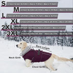 Lelepet Warm Dog Coat Waterproof Dog Jacket for Large Dogs Reflective Fleece Vest with Adjustable Buckle Hook & Loop Windproof Cold Weather Coats for Small Medium Large Dogs, Dark Purple, L