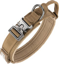 EXCELLENT ELITE SPANKER Tactical Dog Collar Nylon Adjustable Training Collar Military Dog Collar Heavy Duty Metal Buckle with Control Handle for Medium and Large Dogs with Patches(COB-M)