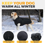 Lelepet Waterproof Dog Jacket with Harness Built in Warm Dog Winter Coat, Reflective Fleece Jacket Jacket, Dogs Coats for Small Dogs, Thermal Pet Snowsuit for Cold Weather Chihuahua, Maltese, Black XS