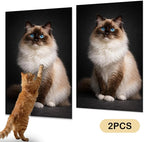 Nuxovilar Cat Wall Scratcher 15.3x23.6 Inches Polyester Synthetic Fiber, Long-Haired Blue-Eyed Cat Print, wall scratchers for Indoor Cats, Scratching mat, Home Decor, Bedroom, Reading Nook (2pcs)