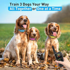 PetJoy Bark and Shock Collar Combo, Dog Bark Collar for Large Dogs, Auto Bark Collar with Remote (3 Dogs) - 3300 Ft Range, Remote and Automatic Modes 2 in 1