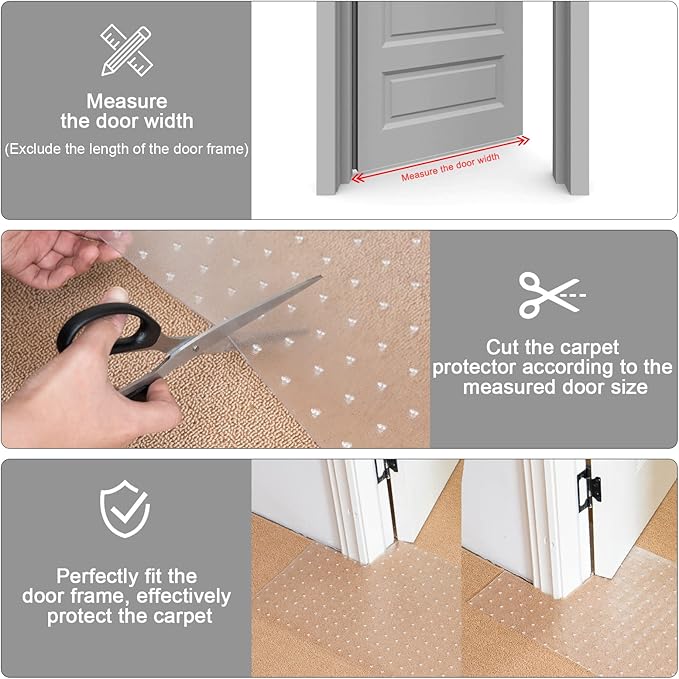 Uross Pet Protector Mat for Doorways - 6.56FT, Anti-Scratch Plastic, Protects Carpet from Cat Scratches
