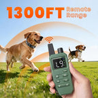Small Shock Collar for Small Dogs，1300FT Dog Training Collar with Remote，4 Training Modes - IP67 Waterproof Rechargeable, Beep, Vibration, Safe Shock, IR for Small & Medium Dogs(5-30Lbs，Green)