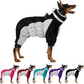 MIGOHI Full Body Dog Coat - Warm Reflective Small Dog Winter Coat with Harness, Turtleneck Fleece Jacket for Dogs,Four-Leg Windproof Puffer Jackets Snowsuit with Zipper for Small Medium Large Dogs,XS