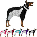 MIGOHI Full Body Dog Coat - Warm Reflective Winter Coat for Medium Dogs with Harness,Turtleneck Dog Fleece Jacket,Four-Leg Windproof Puffer Jackets Snowsuit with Zipper for Small Medium Large Dogs,L