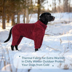 ROZKITCH Fashion Winter Dog Warm Coat Jacket, Soft Four-Legged Neck Warm Pet Sweaters for Large Sized Dog, Pullover Pet Jacket with Harness Opening DogsRed XL