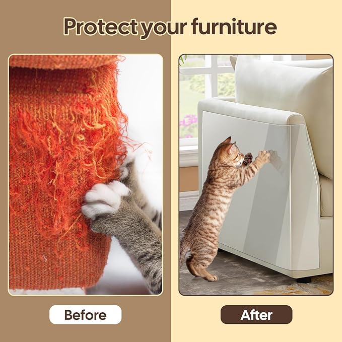 Cat Scratch Furniture Protector - Thicken PVC 196.8"x11.8" Couch from Cat Claws Single-Sided Anti Scratching Tape - Couch Corner- Pet Tape for Furniture for Door Wall