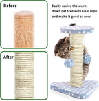 White Sisal Rope 1/4 Inch by 49-Feet for Cat Scratching Post Tree Tower Replacement Repair and Replace, DIY Hemp Twine Rope for Kittens Shelves Furniture Window Perch Hammock Climbing, 6mm by 15m