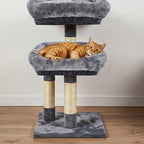 Abbylike 2 Pcs Cat Tree Tower Replacement Parts Grey Bed Cover with Elastic Band Removable Washable Padding for Platform Perch Shelves, Only Cover, Cat Tower Cushions Accessories(13.8 x 13.8 Inch)
