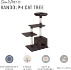 Sam's Pets Randolph 43 inch Brown Cat Tree comfy soft plush four sisal scratch posts