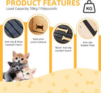 2-Pack Wooden Dog Ramp for Stairs - Natural Pine Wood Pet Step Ramp with Anti-Slip Bone Strips & Felt Padding, Stair Wedge for Small Medium Dogs, Indoor Home Safety Access for Injured Dogs