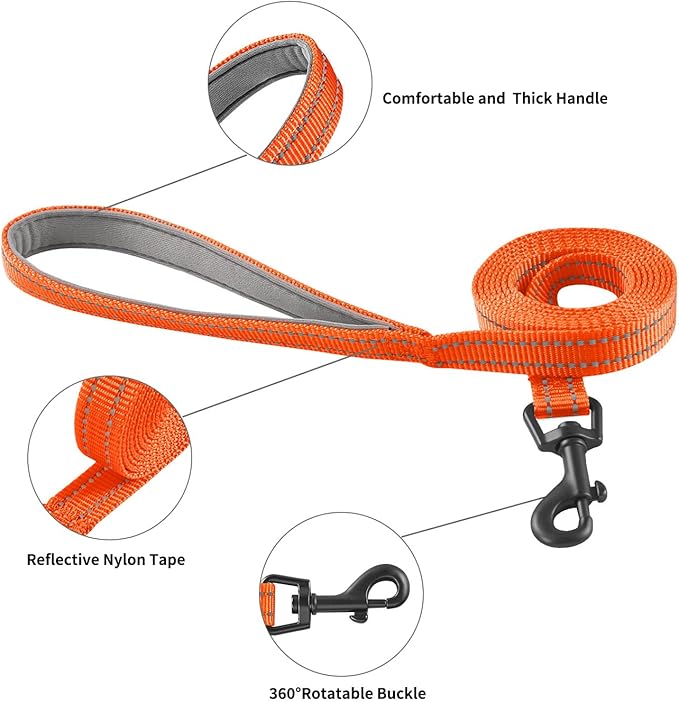 Hipubby Dog Harness and Leash Set, No Pull Soft Mesh Puppy Harness for Small Medium Dogs, Cats - Step in Reflective Breathable Lightweight Vest Harness for Walking, Training - Orange, S