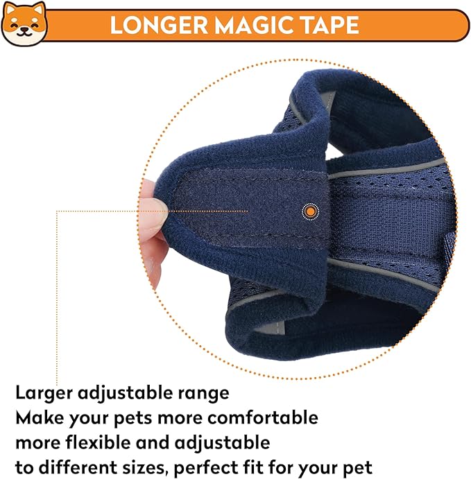 Dog Harness with Leash Set, No-Pull Step-in Reflective Pet Harness with 1 Leash Clips, Adjustable Soft Padded Easy Walk Dog Vest for Small Medium Large Dogs, Cats(Dark Blue, XXSmall)
