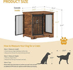 27.2" Dog Crate Furniture with Barn Door, Heavy Duty Dog Kennel Indoor with 2 Doors, Wooden Pet Cage End Table for Small Medium Dogs up to 22 lb, Anti-Chew Anti-Escape, Rustic Brown DFC84301B