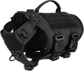 ICEFANG GN3 Tactical Dog Harness with 6X Buckle,Dog Molle Vest with Handle,3/4 Body, Hook and Loop Panel for ID Patch,No Pulling Front Clip (X-Small (Pack of 1), Black)