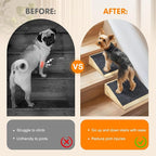Dog Ramp for Stairs, Non-Slip Dog Stairs, Sturdy Wooden Pet Steps for Small Dogs and Cats Fits Staircase Indoor, Assist for Injured and Older Pets(2 Pack/M, Light Wood)