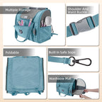 Lollimeow Expandable Cat Carrier Backpack for Large Cats - Airline Approved Pet Carrier Backpack for Small Dogs, Hiking & Travel, Waterproof with Breathable Mesh, 22lbs Capacity (Polar Blue, Large)