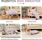 ROZKITCH Dog Winter Coat Soft Pullover Pajamas, Pet Windproof Warm Cold Weather Jacket Vest Cozy Jumpsuit Apparel Outfit Clothes for Small Medium Large Giant Walking Hiking Travel Light L