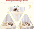Hey-brother Cat Tree Tower, Scratching Posts with a Extended Part, Wide Platforms, Cozy Condos, Hammocks, Sisal Columns and Ball for Indoor Cats, 70.1 Inches, Beige MPJ038M