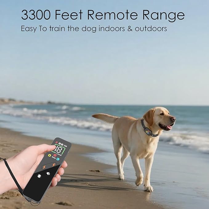 Aikko Dog Shock Collar with Remote - IPX7 Waterproof, 3 Modes (Beep, Vibration, Shock) - Adjustable E-Collar for Training Small (10 lbs to 120 lbs) Rechargeable Anti-Bark Collar for Large Dogs