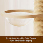 Floor to Ceiling Cat Tree, Cat Tower with Scratching Post, Adjustable Height(98-110 Inch), Large Wood Condo Cave Bed and Hammock, Modern Cat Activity Tree (98-110 Inch)