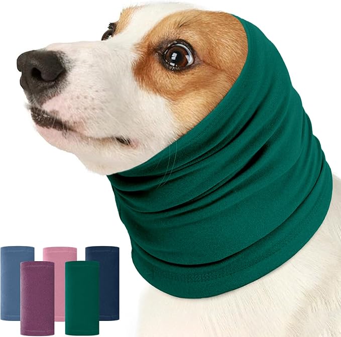 Nanaki Dog Calming Hoodie Ear Wraps for Dogs, Fireworks Ear Protection Head Muffs Doggy Warp Anxiety Relief, Doggy Hematoma Wrap, Pet Head Cover for Grooming and Force Drying Bathing Pet Protector