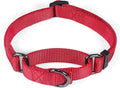 Premium Nylon Adjustable Anti-Escape Martingale Dog Collars,Comfort and Durable Dog Collar with Sturdy D-Ring for Small Breed Dogs Daily Helper. (Chili Pepper, Small)