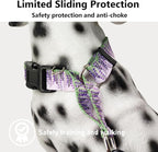 Martingale Collar for Dogs with Buckle Floral No Pull Adjustable Nylon Limited Slip Training Dog Collars (Purple Lavender, Small)