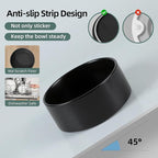 Ceramic Raised Double Bowls Set with Stand, Food & Water Bowls for Large Breed Dogs, Weighted Dog Dishes, Pet Bowl(8.2'',60OZ, Black)
