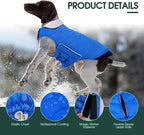 Kuoser Dog Coat Small, Cold Weather Reflective Waterproof Dogs Jacket with Warm Fleece Lining, Turtleneck Dog Winter Coat with Zipper, Doggy Snow Jacket Pet Coats for Small Medium Large Dogs, Blue XS