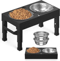 Elevated Dog Bowls Stand Large Breed, Height Adjustable Raised Dog Bowls Holder with 2 Stainless Steel Food Bowls for Small, Medium and Large Canine
