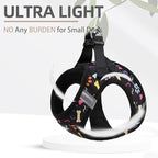 PUPTECK Dog Harness and Leash Set for Small Medium Dogs No Pull Step-in Soft Mesh Puppy Cat Vest Harnesses Reflective at Night, Black Paw, M