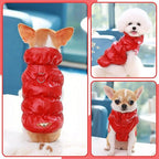 Winter Warm Dog Jacket for Small Medium Dogs Cat Cold Weather Coats with Harness Paded Dogs Fleece Vest Waterproof Windproof Dog Snow Jacket Pet Puppy Clothes (Red,L)