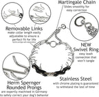 Herm Sprenger Prong Collar for Dogs Training – Quick Release Buckle & Swivel Ring for Easy Use – Made of Durable Steel Chrome Plated in Germany– 4.0mm Prongs for Extra Large Dogs with 26-30" Neck