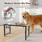 SHAINFUN Elevated Dog Bowls for Large Dogs, 3 Height Adjustable，Raised Tall Dog Food Water Bowl Stand with Two 101oz Bowls