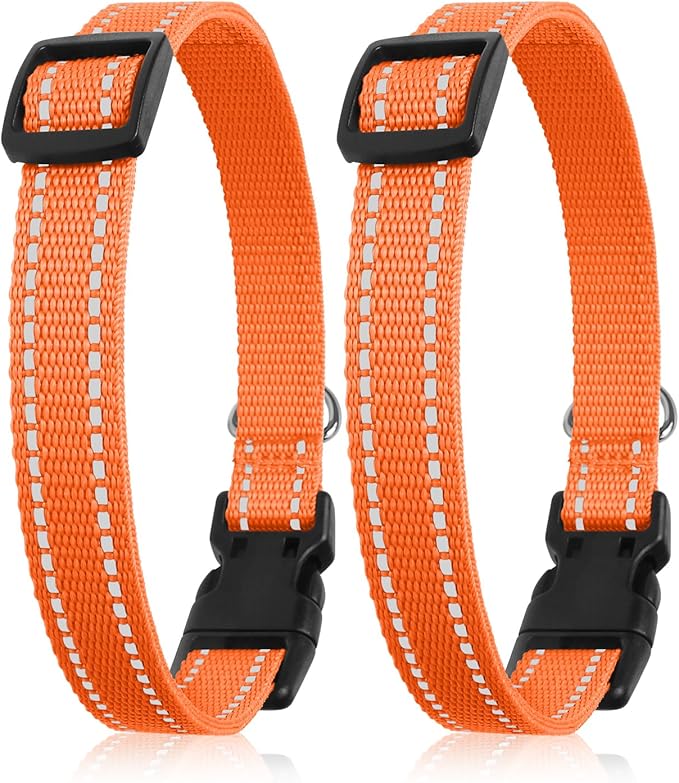 Collar Replacement Strap Compatible with Dog Training Collar Receiver, Reflective Dog Collars Strong, 2 Piece Set