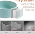 Dog Bowls, Non Slip Heavy Ceramic Dog Food and Water Bowl with Silicone Base, Pet Feeding Bowl for Puppies, Small and Medium Dogs (Glossy Light Green, 6 Inches)
