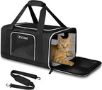Petskd Pet Carrier 18x13x9.5 Southwest Airline Approved, Pet Travel Carrier Bag for Small Cats and Dogs, Soft Dog Carrier for 1-15 LBS Pets,Dog Cat Carrier with Safety Lock Zipper (Black)