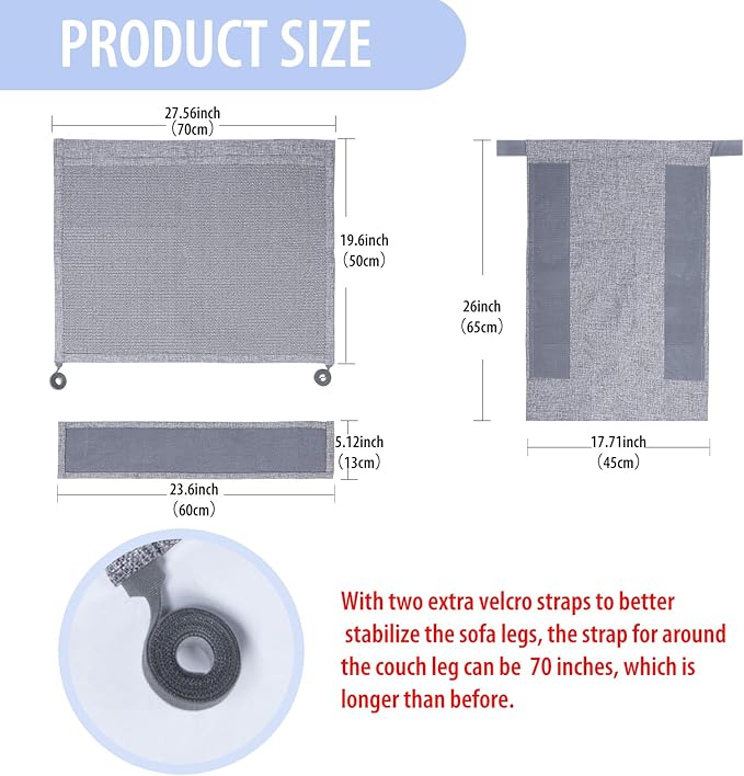 Cat Scratch Couch Protector with Sisal Mat,Couch Protector from Cat Claws,Sofa Scratcher Furniture Protector,Fits Left & Right Arms | No Need to Choose a Side(Light Grey)