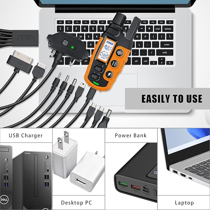 Shock Collar Charger Replacement Compatible with Bousnic, Mini Educator, Dogrook, Slopehill, Patpet, Petspy, 11-in-1 Collar USB Charging Cable for E Collar, Bark Collar and Other Training Systems