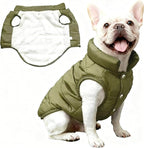 Dog Jacket Waterproof Fleece Dogs Vest Large Dog Coats for Winter Cold Weather Warm Dogs Puffer Jacket Puppy Coat Green Pet Jackets Cat Coats M