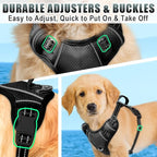BARKBAY No Pull Dog Harness Large Reflective Dog Harness with Front Clip and Easy Control Handle for Walking Training Running with ID tag Pocket(Black,S)