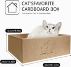 3 Pack Cat Scratch Pad with Box,Slope Cardboard Scratcher for Indoor Cats Protects Furniture,Reversible Scratching Board for Cats with Catnips Bed for Small Medium Cats Kitten Rest
