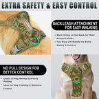 BARKBAY No Pull Dog Harness Large Reflective Dog Harness with Front Clip and Easy Control Handle for Walking Training Running with ID tag Pocket(Camo,L)