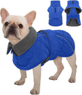 Kuoser Dog Coat Thermal Fleece Lined Dog Jacket, Adjustable Hook & Loop Dogs Coats for Medium Dogs Windproof Reflective Puppy Snow Jackets Pet Cold Weather Clothes with Harness Hole, Blue, M