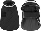 KAMA BRIDAL Dog Winter Coat Warm Padded Puppy Jacket Windproof Water Resistant Clothes for Small Medium Large Pets Christmas Sweater Outfit Vest(Black, 3XL)
